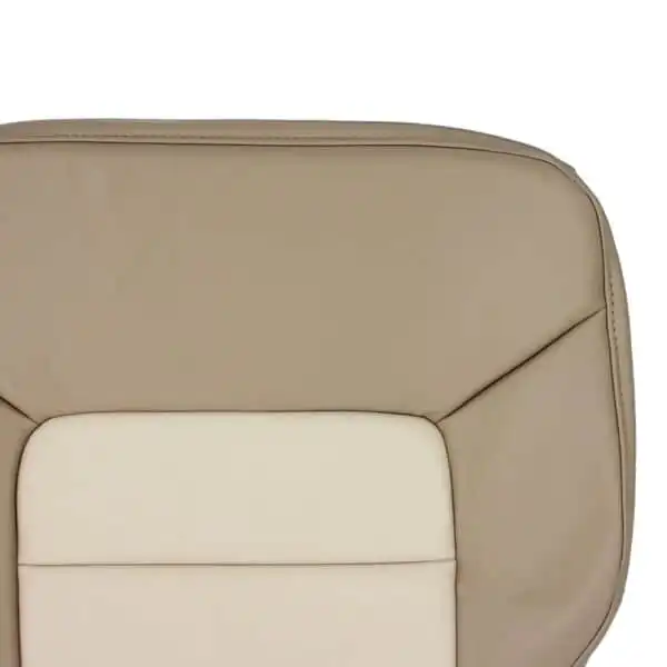ford-expedition-eddie-bauer-cuir-2003-2006-tan-medium-parchment-et-tan-light-parchment-conducteur-ou-passager-bottom-oem-replacement-seat-cover-close- view Ford Expedition Eddie Bauer 2003-2006 - Housse de siège de remplacement OEM