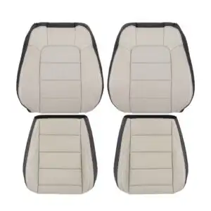 ford mustang perforated synthetic leather 2015 2023 2 tone ceramic and black driver and passenger top and bottom oem replacement seat cover