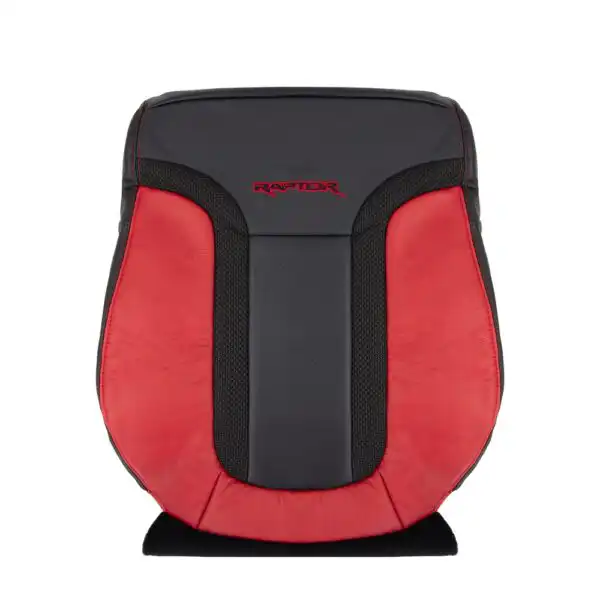 ford-raptor-cuir-et-tissu-authentiques-avec-empiècements-en-cuir-synthétique-perforé-2010-2014-2-tons-noir-rouge-brique-passager-haut-remplacement-OEM-housse-de-siège - Copier Ford F-150 Raptor 2010-2014 - Housse de siège de remplacement OEM
