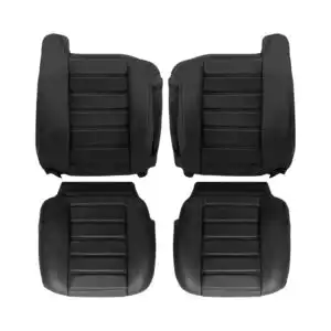 hummer h2 2003 2007 ebony black leather front driver passenger top and bottom oem style replacement seat cover2