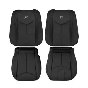 infiniti g37 perforated leather 2008 2013 graphite avant conducteur et passager top et bottom oem replacement seat cover 1
