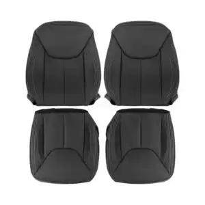 jeep wrangler rubicon leather 2013 2017 black front driver and passenger top and bottom oem replacement seat cover 22
