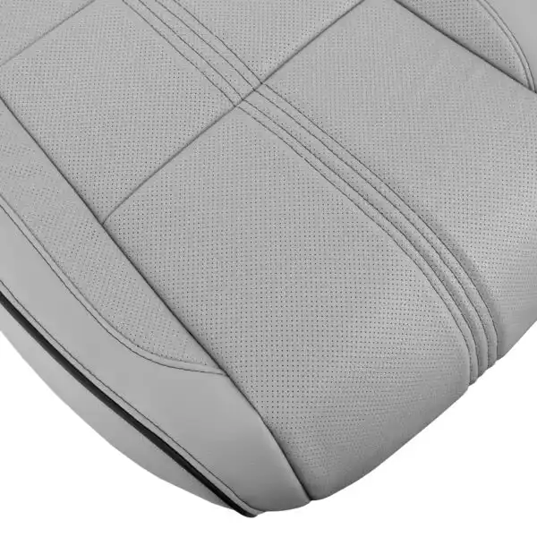 acura-mdx-cuir-perforé-2017-2020-graystone-couverture-de-siège-du-conducteur-ou-du-passager-dans-le-bas-avec-vue-close-oem-remplacement-de-siège Acura MDX 2017-2020 | Housse de siège de remplacement OEM