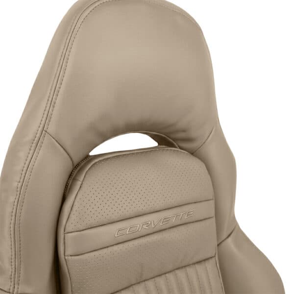chevrolet-corvette-1997-2004-perforated-leather-light-oak-driver-or-passenger-top-close-view-oem-replacement-seat-cover Chevrolet Corvette 1997-2004 | OEM-Replacement Seat Cover