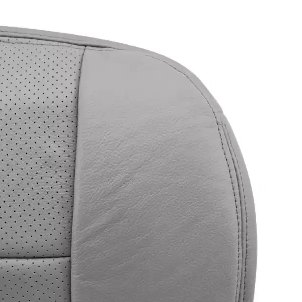 ford-f-250-f-350-lariat-perforated-leather-2001-medium-flint-gray-front-driver-or-passenger-bottom-close-view-oem-replacement-seat-cover Ford F-250 Lariat 2001 | OEM-Replacement Seat Cover