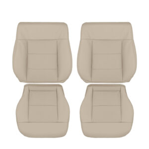 Mercedes-Benz E350, cuero sintético perforado, 2010-2013, color beige almendra, fundas de asiento de repuesto originales para los asientos delanteros del conductor y del acompañante (parte superior e inferior)