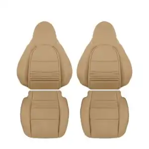 porsche 911 genuine leather perforated 1998 2005 savanna beige front driver and passenger top and bottom oem replacement seat cover