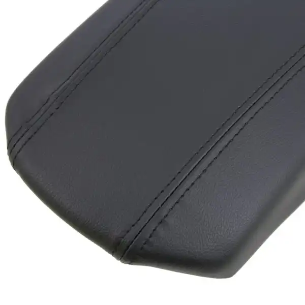 Hyundai Santa Fe cuero 2012-2018 negro consola central vista cercana recubrimiento de asiento de repuesto OEM Hyundai Santa Fe 2012-2018 | Cubierta de consola central de repuesto OEM