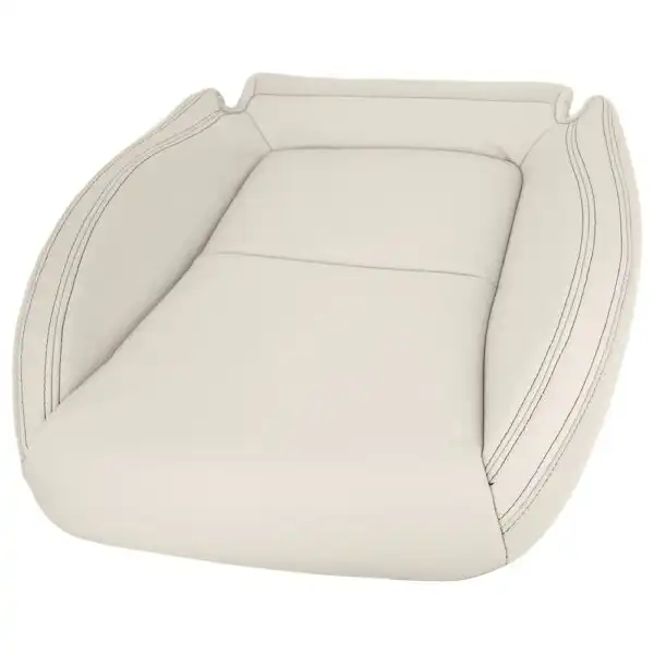 Mercedes-Benz SLK, cuero sintético, 2012-2016, beige sahara, costuras negras, parte inferior del asiento del conductor, funda de asiento de repuesto OEM. Mercedes-Benz Clase SLK 2012-2016 | Funda de asiento de recambio OEM